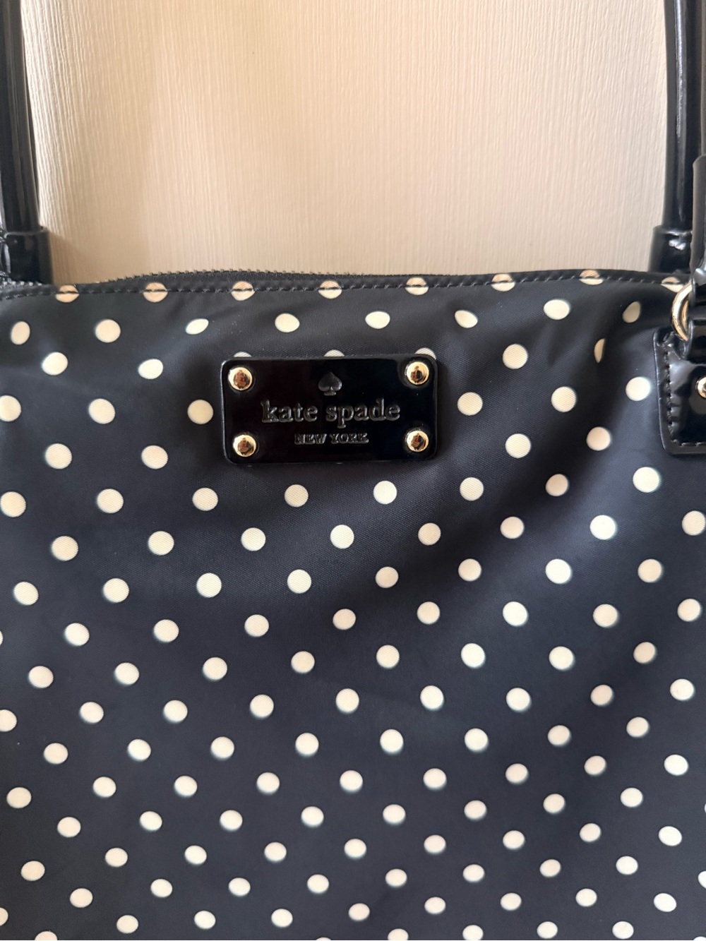 kate spade Navy and White Polka Dot Tote - Picture 3 of 8